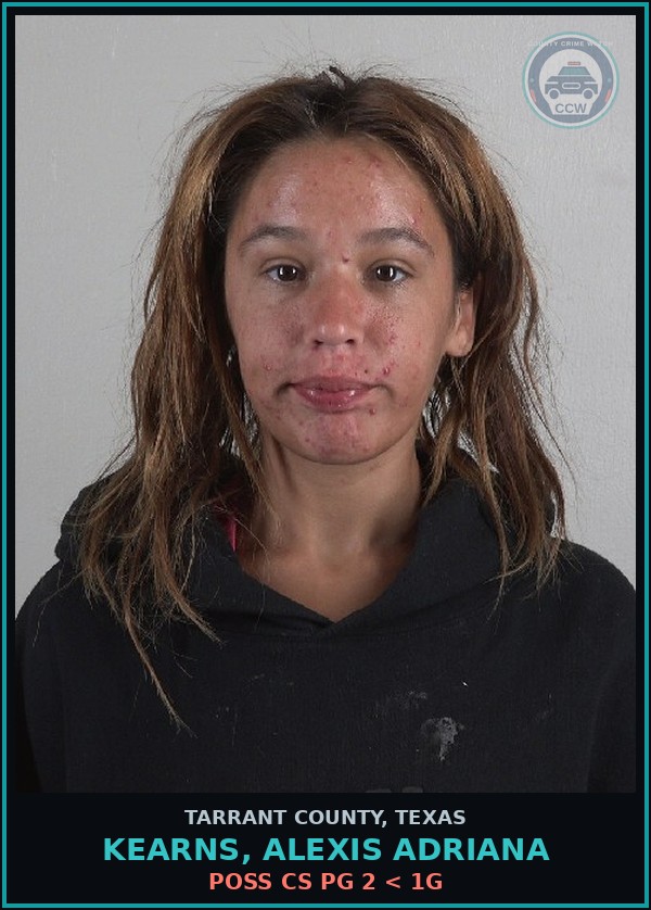 Booking mugshot of Kearns, Alexis Adriana in Tarrant County
