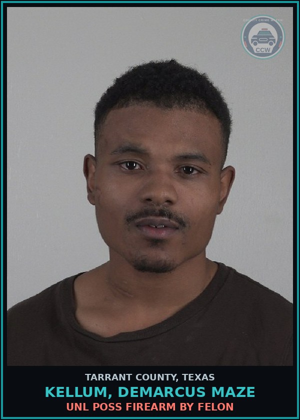 Booking mugshot of Kellum, Demarcus Maze in Tarrant County
