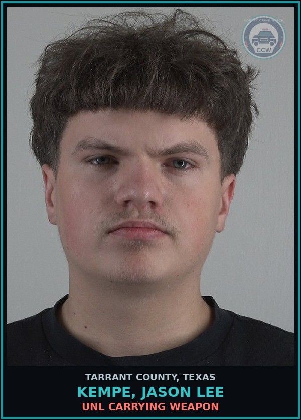 Booking mugshot of Kempe, Jason Lee in Tarrant County