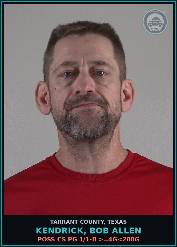 Booking mugshot of Kendrick, Bob Allen in Tarrant County