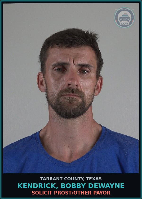 Booking mugshot of Kendrick, Bobby Dewayne in Tarrant County