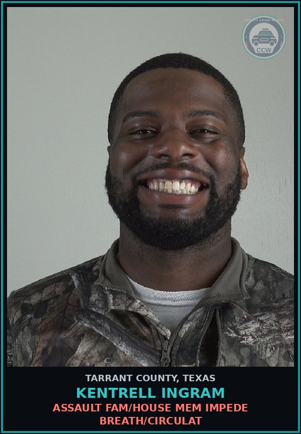 Booking mugshot of Kentrell Ingram in Tarrant County