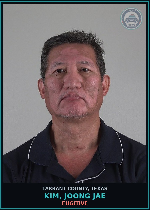 Booking mugshot of Kim, Joong Jae in Tarrant County