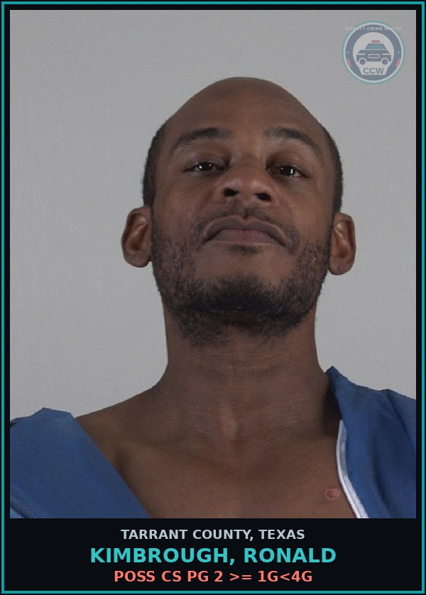Booking mugshot of Kimbrough, Ronald in Tarrant County