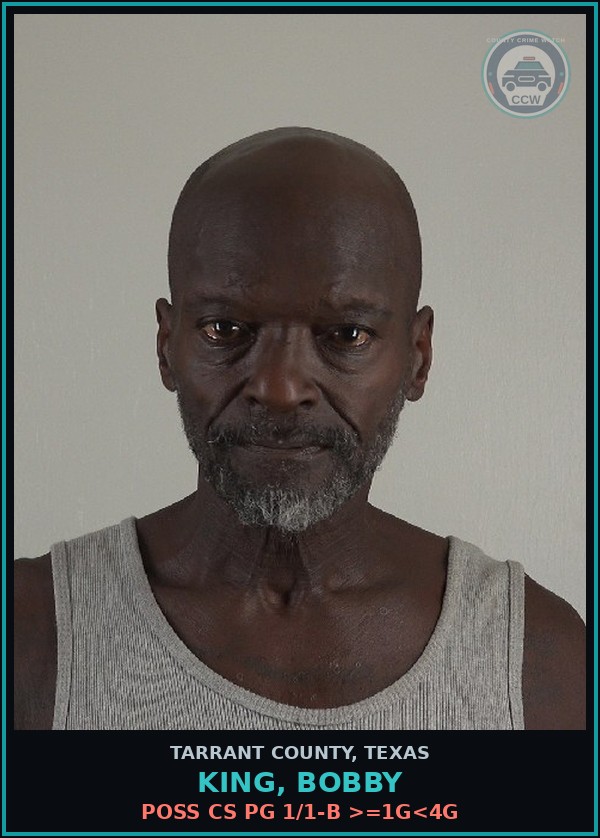 Booking mugshot of King, Bobby in Tarrant County
