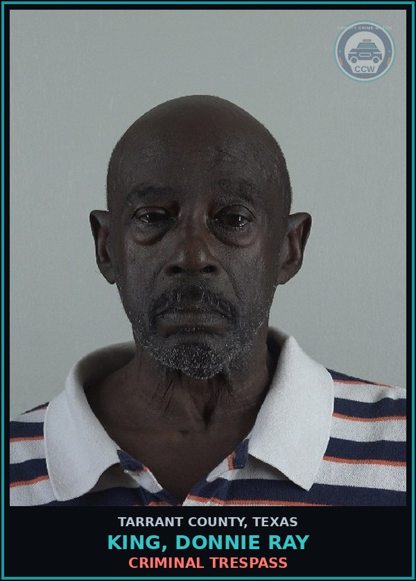 Booking mugshot of King, Donnie Ray in Tarrant County