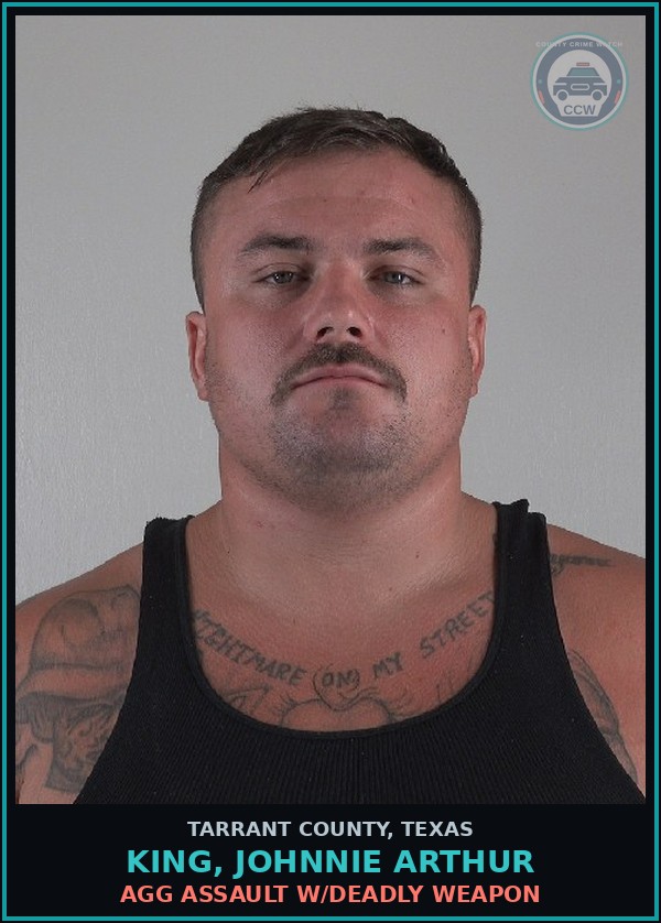 Booking mugshot of King, Johnnie Arthur in Tarrant County