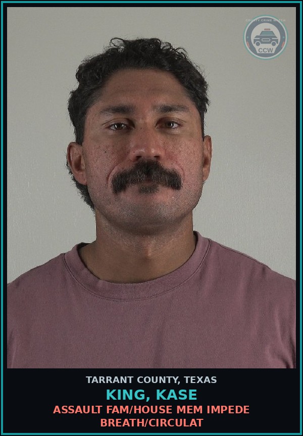 Booking mugshot of King, Kase in Tarrant County