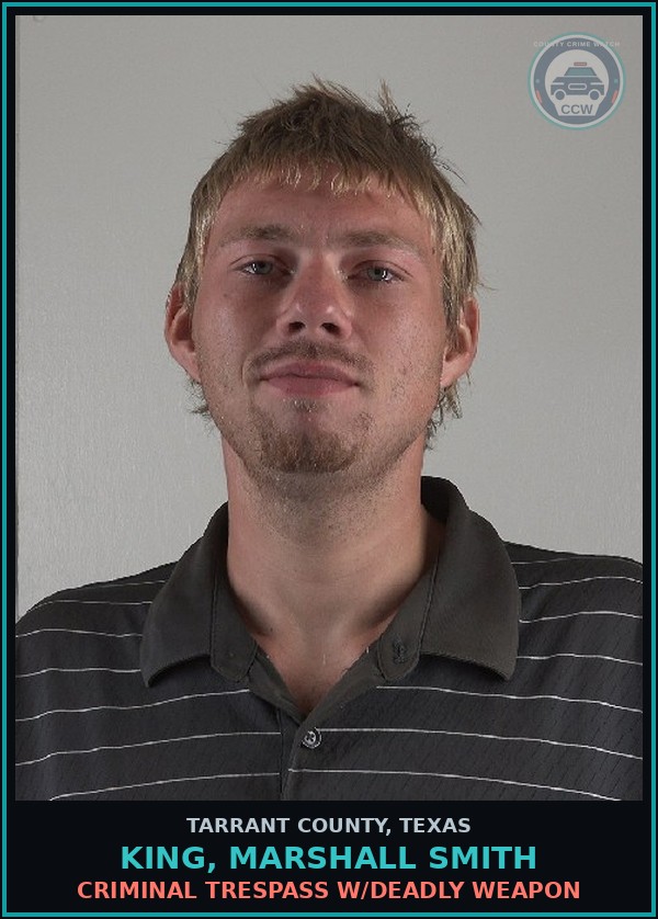 Booking mugshot of King, Marshall Smith in Tarrant County