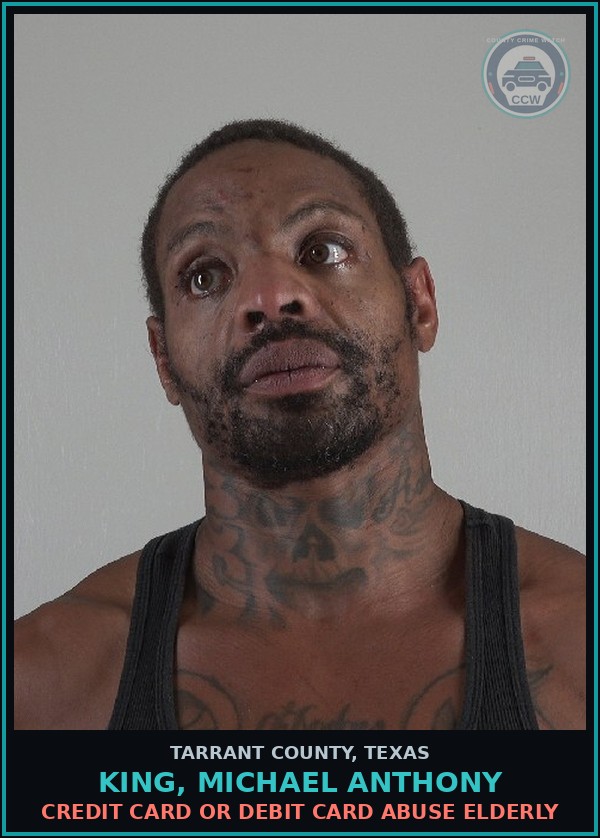 Booking mugshot of King, Michael Anthony in Tarrant County