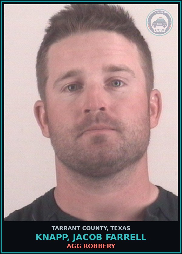 Booking mugshot of Knapp, Jacob Farrell in Tarrant County