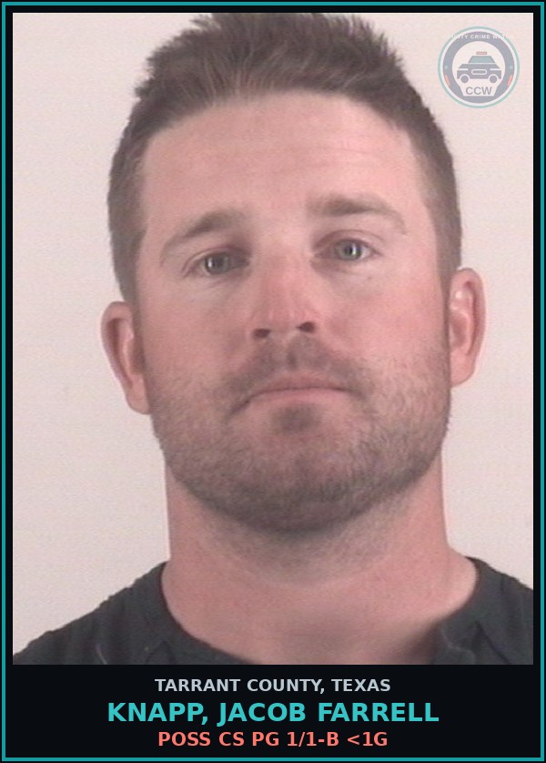Booking mugshot of Knapp, Jacob Farrell in Tarrant County
