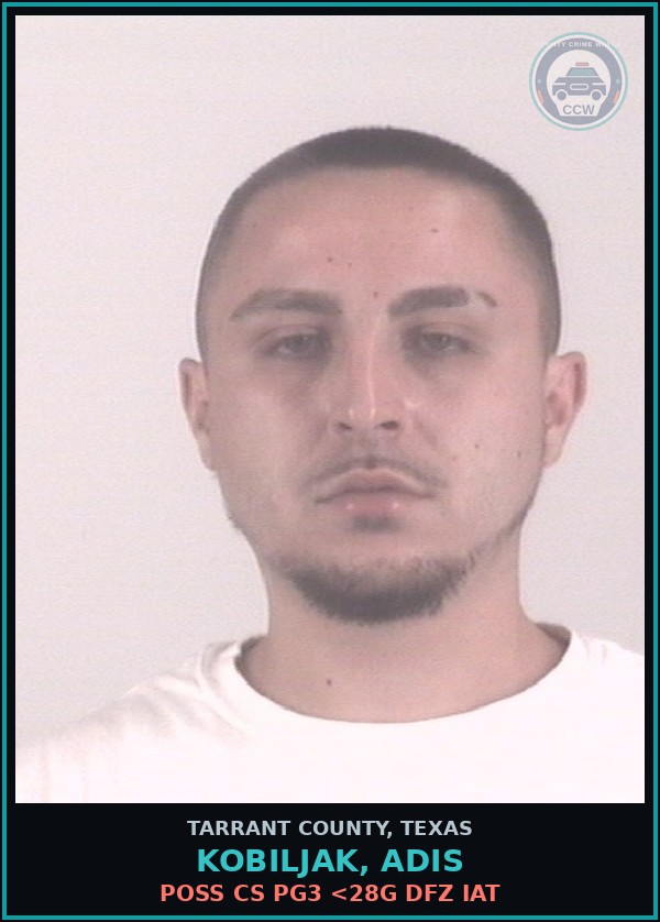 Booking mugshot of Kobiljak, Adis in Tarrant County