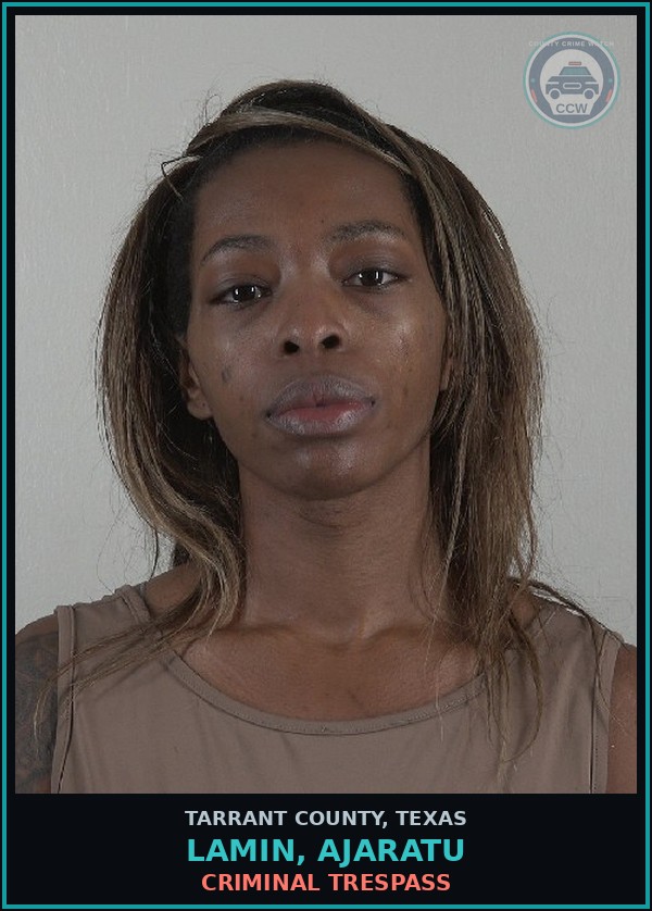 Booking mugshot of Lamin, Ajaratu in Tarrant County