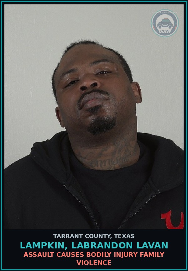 Booking mugshot of Lampkin, Labrandon Lavan in Tarrant County