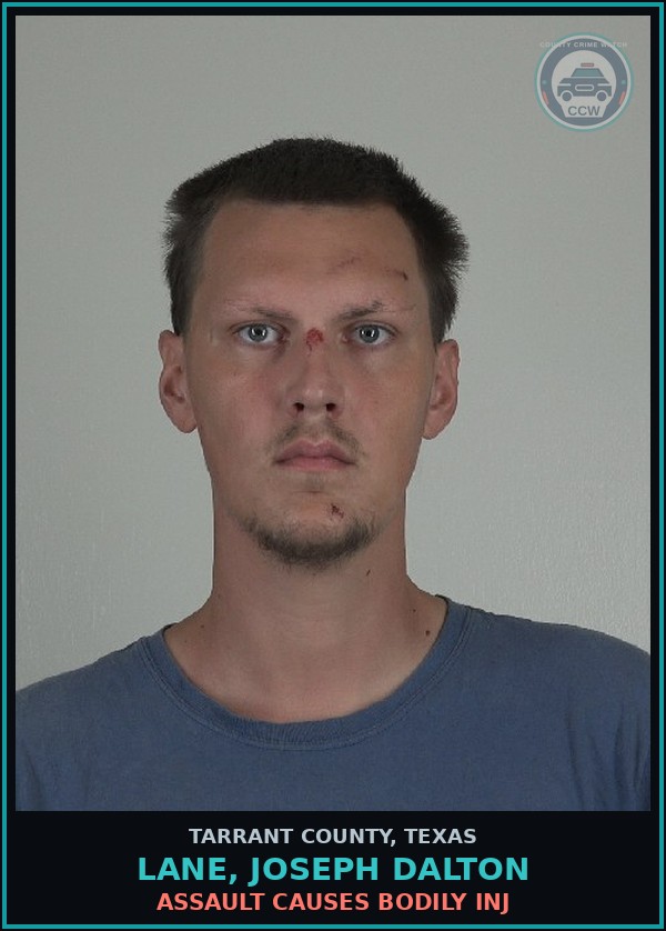 Booking mugshot of Lane, Joseph Dalton in Tarrant County