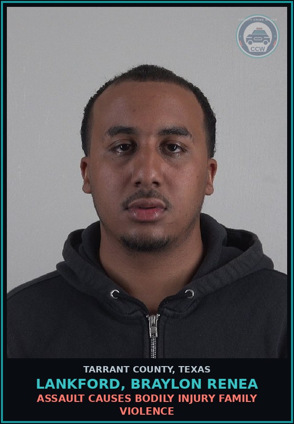 Booking mugshot of Lankford, Braylon Renea in Tarrant County