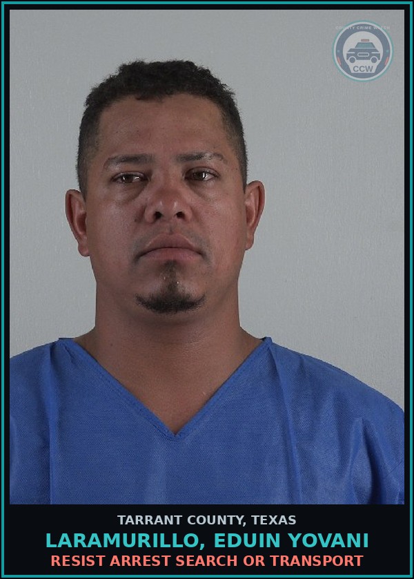 Booking mugshot of Laramurillo, Eduin Yovani in Tarrant County