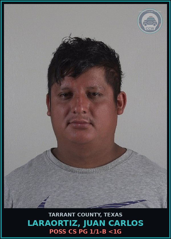 Booking mugshot of Laraortiz, Juan Carlos in Tarrant County