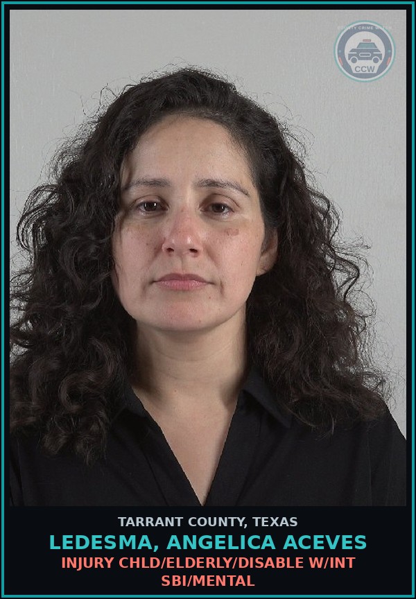 Booking mugshot of Ledesma, Angelica Aceves in Tarrant County