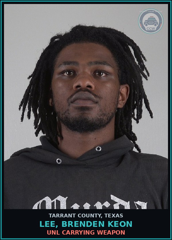 Booking mugshot of Lee, Brenden Keon in Tarrant County
