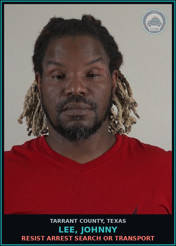 Booking mugshot of Lee, Johnny in Tarrant County