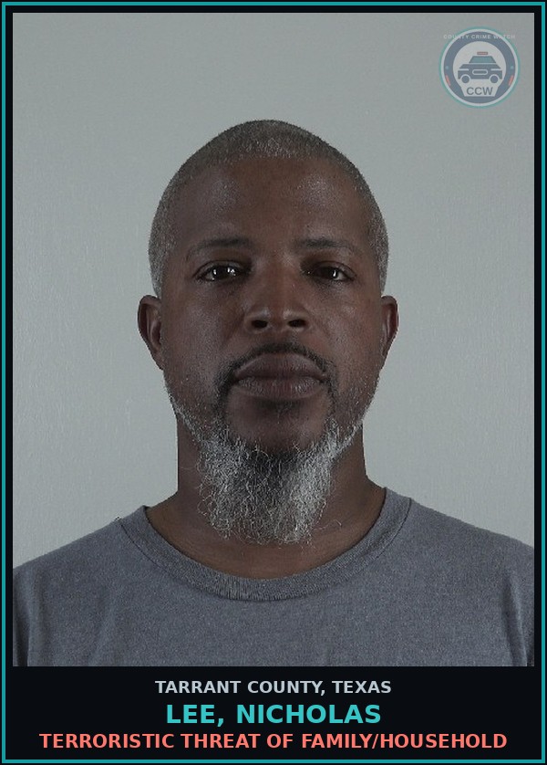 Booking mugshot of Lee, Nicholas in Tarrant County