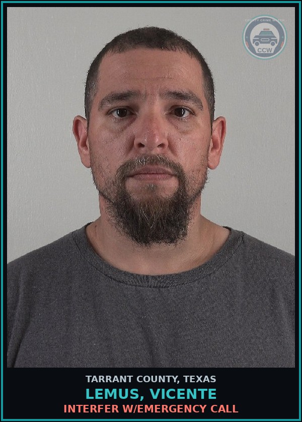 Booking mugshot of Lemus, Vicente in Tarrant County