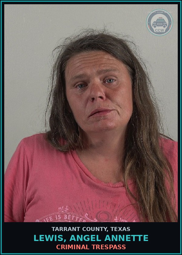 Booking mugshot of Lewis, Angel Annette in Tarrant County