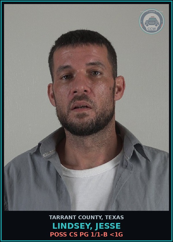 Booking mugshot of Lindsey, Jesse in Tarrant County