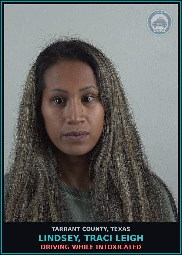 Booking mugshot of Lindsey, Traci Leigh in Tarrant County