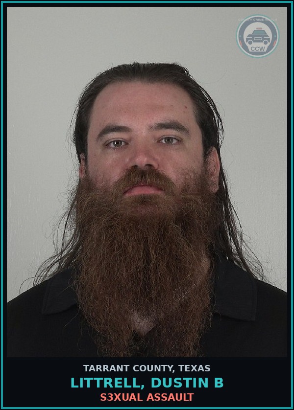 Booking mugshot of Littrell, Dustin B in Tarrant County
