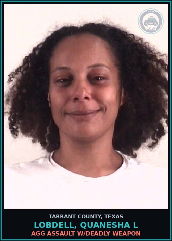 Booking mugshot of Lobdell, Quanesha L in Tarrant County