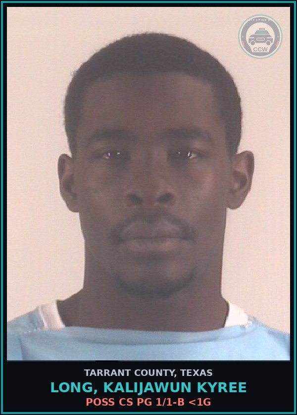 Booking mugshot of Long, Kalijawun Kyree in Tarrant County