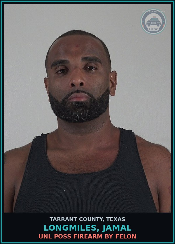 Booking mugshot of Longmiles, Jamal in Tarrant County