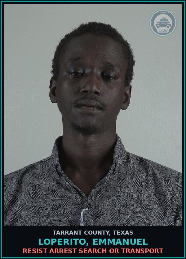 Booking mugshot of Loperito, Emmanuel in Tarrant County