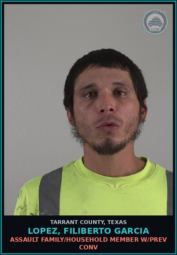 Booking mugshot of Lopez, Filiberto Garcia in Tarrant County
