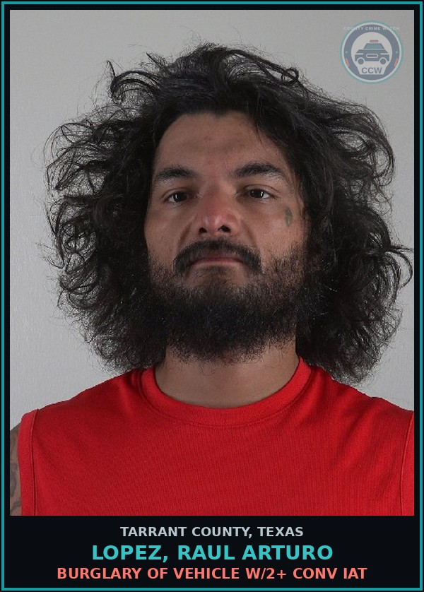 Booking mugshot of Lopez, Raul Arturo in Tarrant County