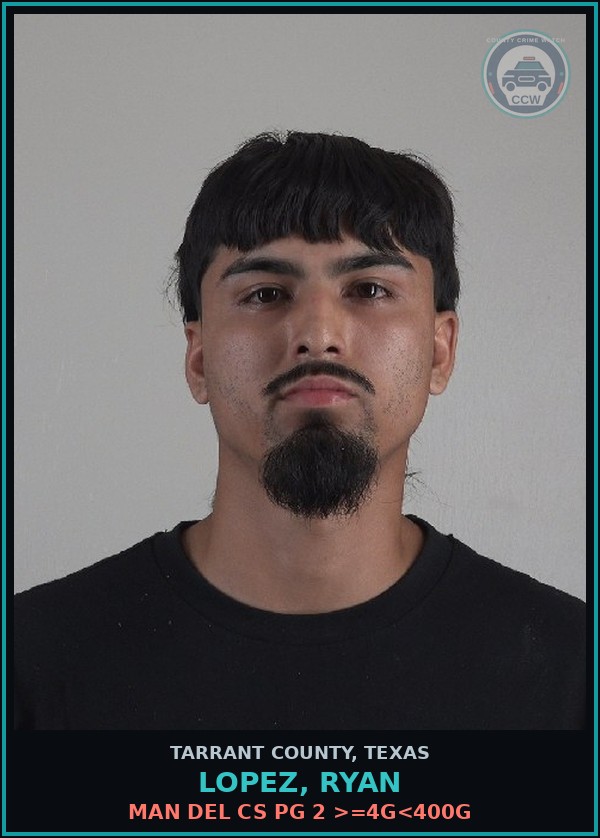 Booking mugshot of Lopez, Ryan in Tarrant County