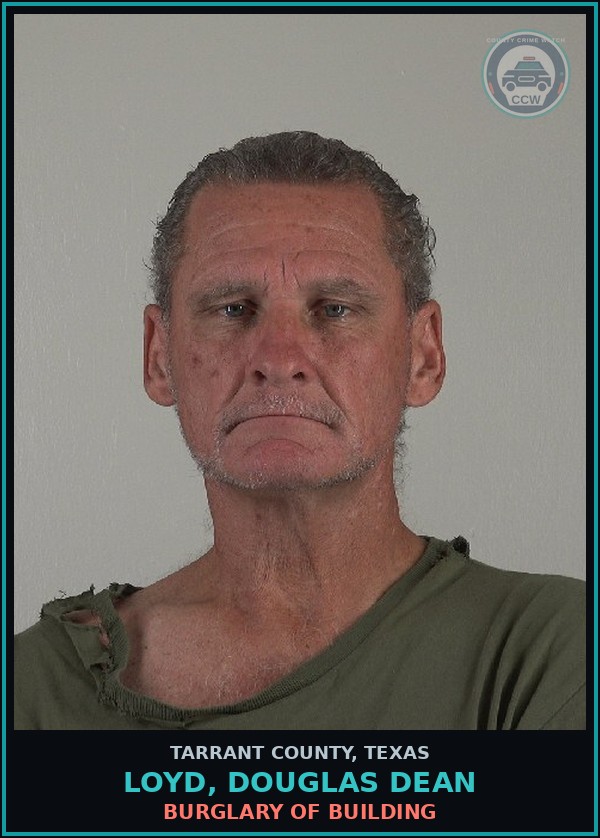 Booking mugshot of Loyd, Douglas Dean in Tarrant County