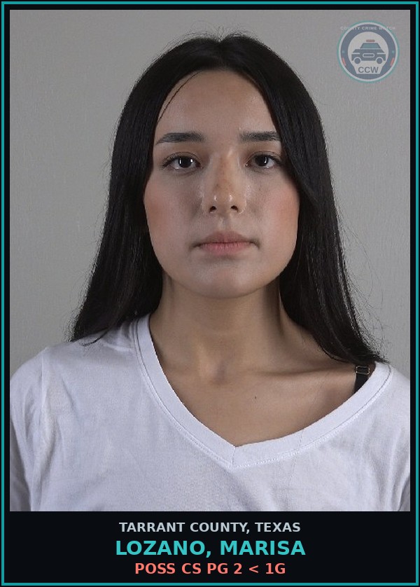 Booking mugshot of Lozano, Marisa in Tarrant County