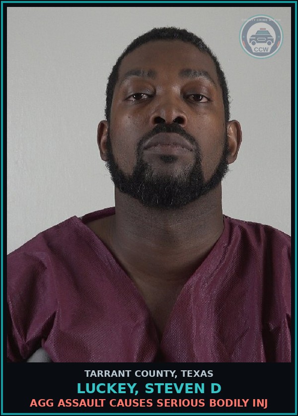 Booking mugshot of Luckey, Steven D in Tarrant County