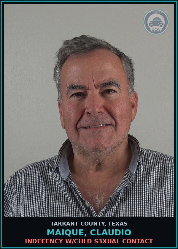Booking mugshot of Maique, Claudio in Tarrant County
