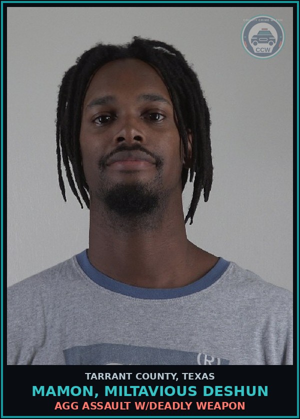 Booking mugshot of Mamon, Miltavious Deshun in Tarrant County