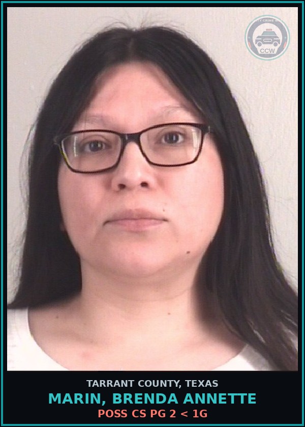 Booking mugshot of Marin, Brenda Annette in Tarrant County