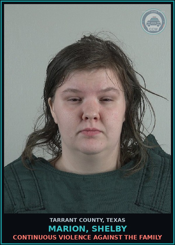 Booking mugshot of Marion, Shelby in Tarrant County