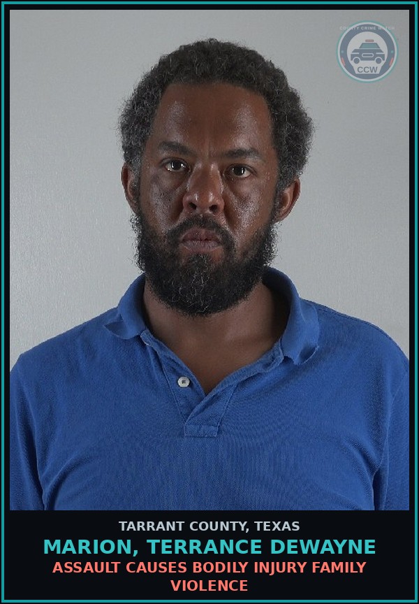 Booking mugshot of Marion, Terrance Dewayne in Tarrant County