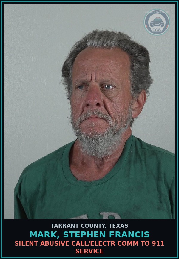 Booking mugshot of Mark, Stephen Francis in Tarrant County