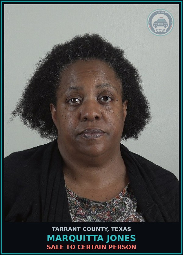Booking mugshot of Marquitta Jones in Tarrant County