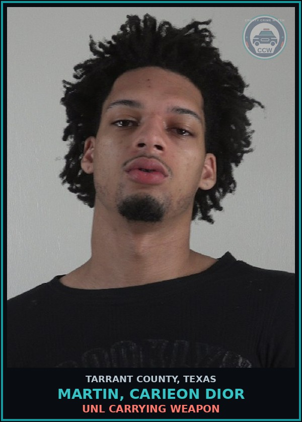 Booking mugshot of Martin, Carieon Dior in Tarrant County